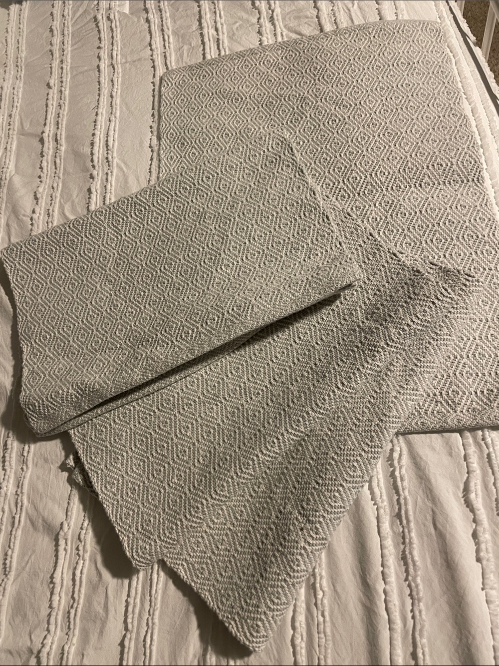 Textured Diamond Weave Placemats in Light Gray